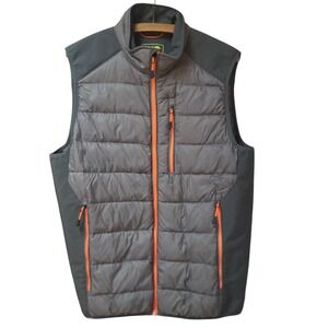 GH Bass Propel Engineered Mens Puffer Vest Down Fill‎ Grey Orange Size M